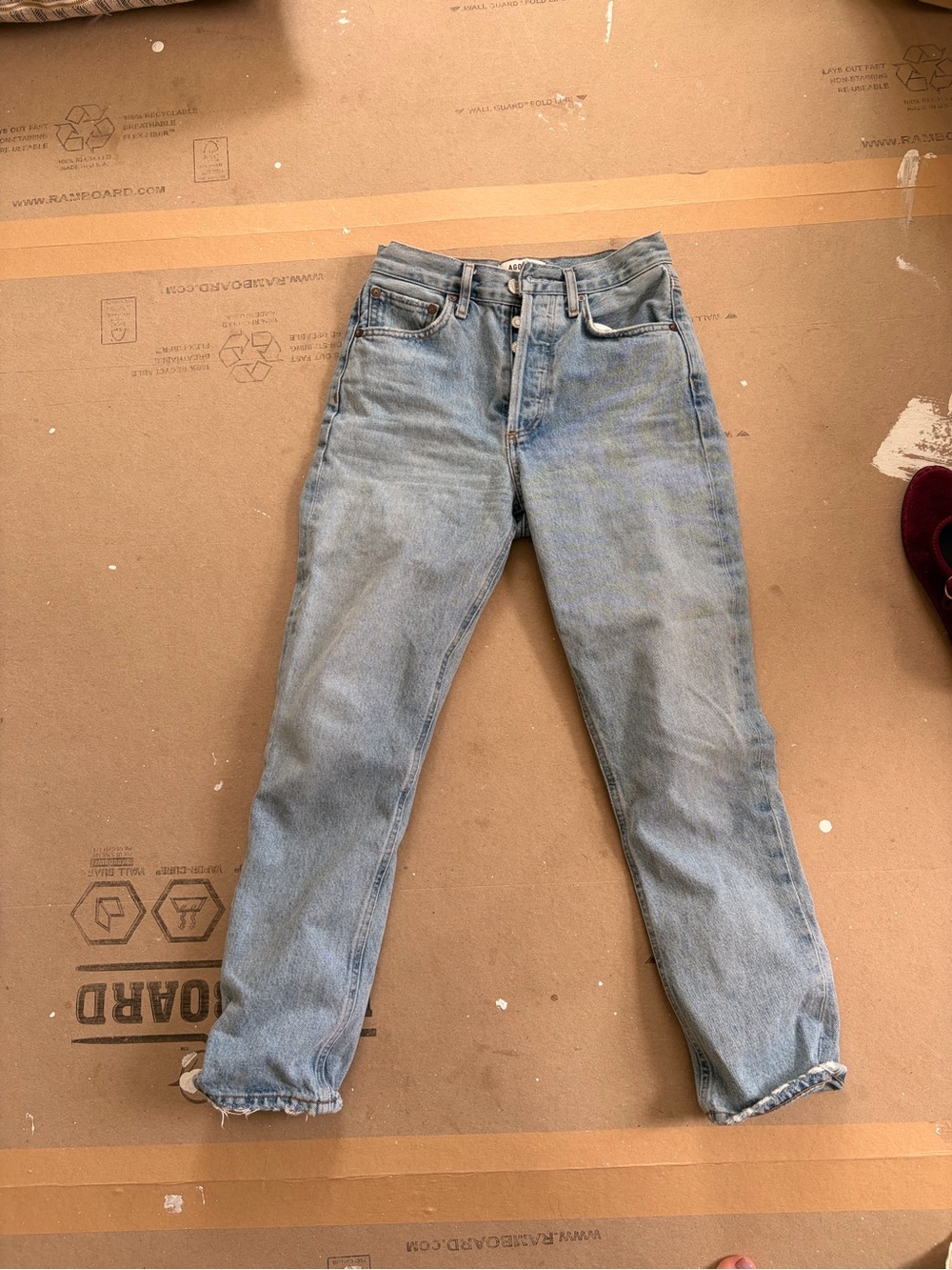 Agolde Light Blue High-Rise Straight Jeans